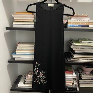 Black vintage mini with floral embroidery